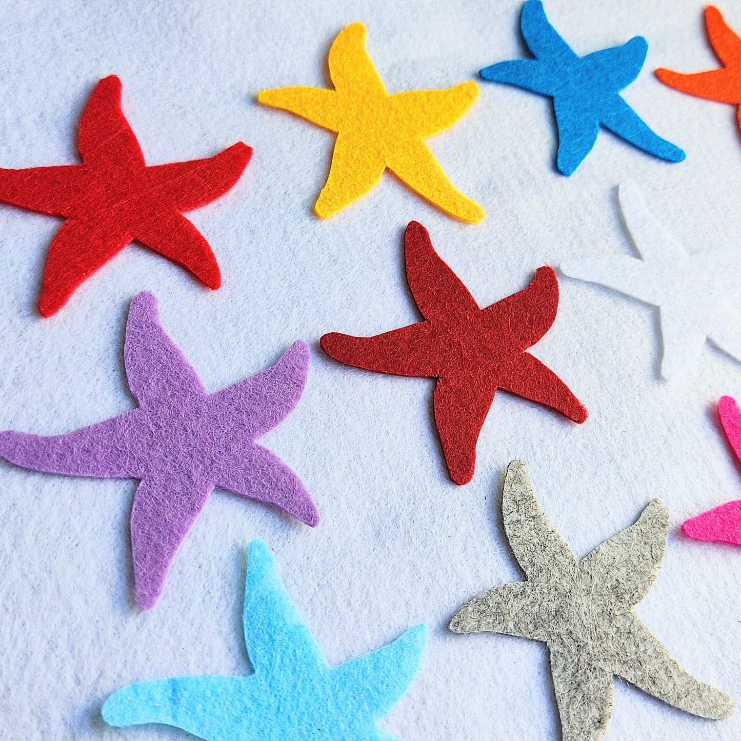 Felt Die Cut Starfish Craft Supplies, Sea Stars for Sewing and Craft Projects, Ocean Decor Sea