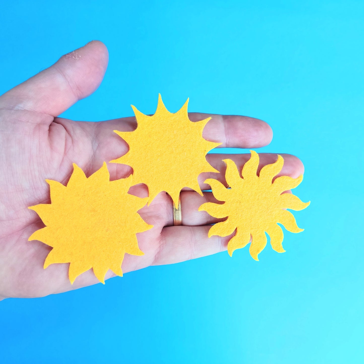 Felt Sun Die-Cut Craft Supplies Sun Cutout for Sewing Craft Projects Felt Sun Baby Shower Decor Felt Ornament Pattern Sun Patch