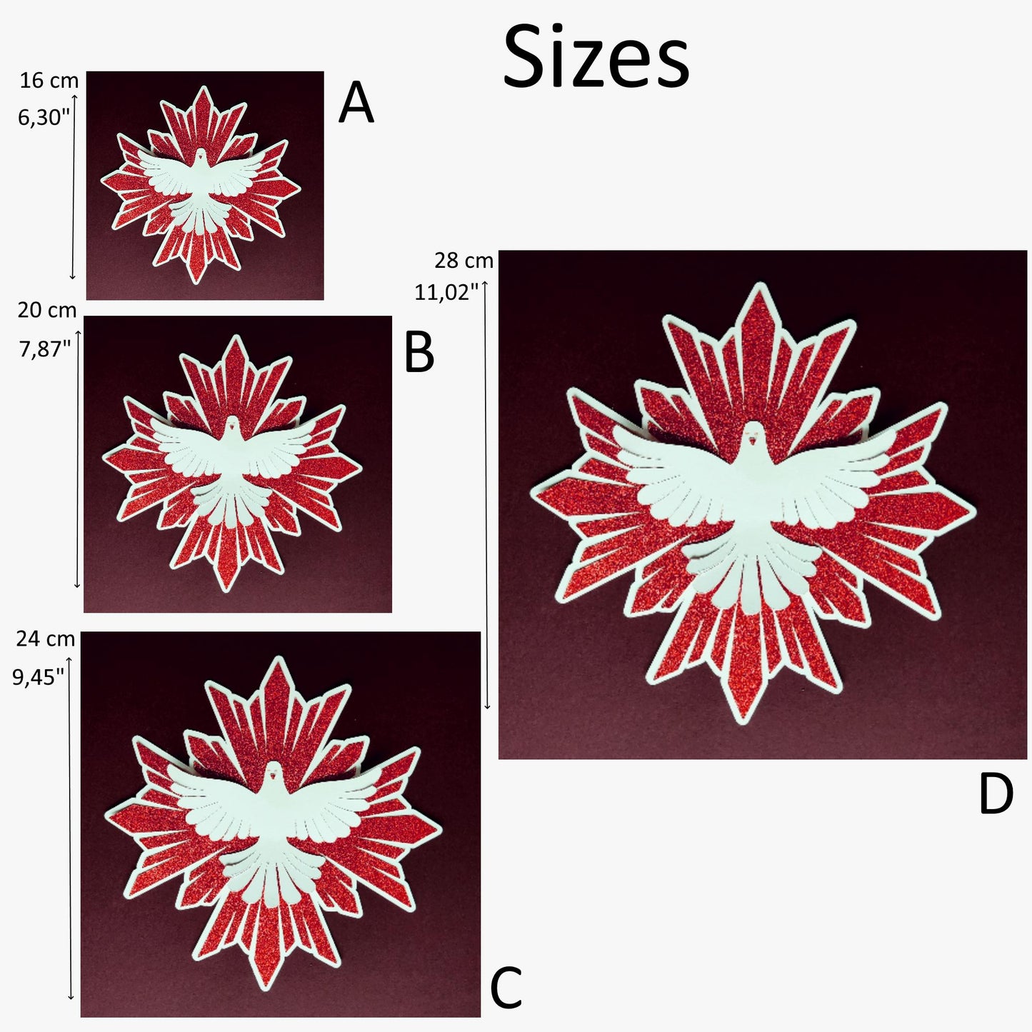 Holy Spirit Cutout Cardstock Cutouts of the Holy Spirit, Cardboard Religious Art Religious Decor Holy Spirit Paper Craft Holy Spirit Red