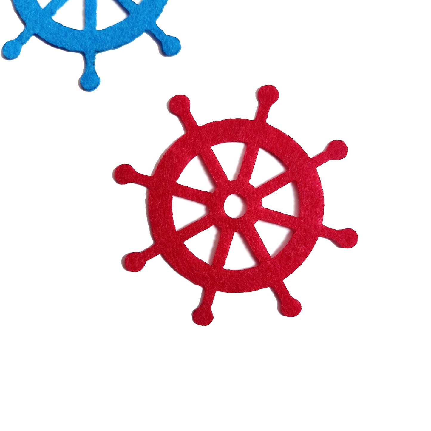 Felt Ship Wheel Cutout, Felt Boat Rudder Die Cut, Nautical Felt Cutout, Beach House Decor Felt Ocean Boat Rudder Craft Nautical Felt Helms