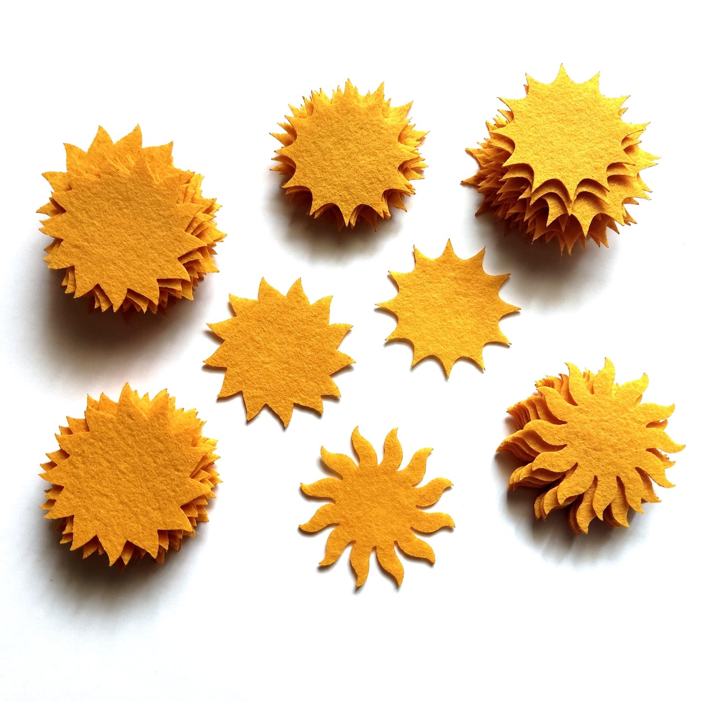 Felt Sun Die-Cut Craft Supplies Sun Cutout for Sewing Craft Projects Felt Sun Baby Shower Decor Felt Ornament Pattern Sun Patch