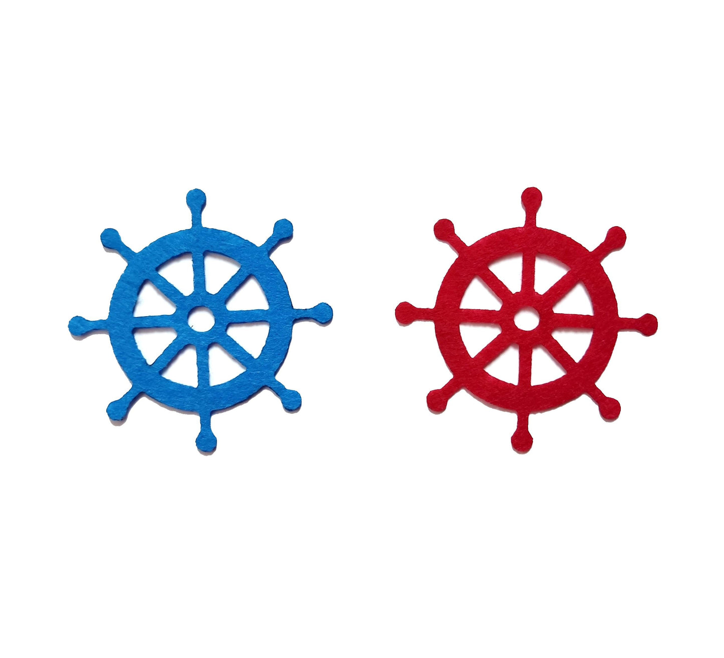 Felt Ship Wheel Cutout, Felt Boat Rudder Die Cut, Nautical Felt Cutout, Beach House Decor Felt Ocean Boat Rudder Craft Nautical Felt Helms