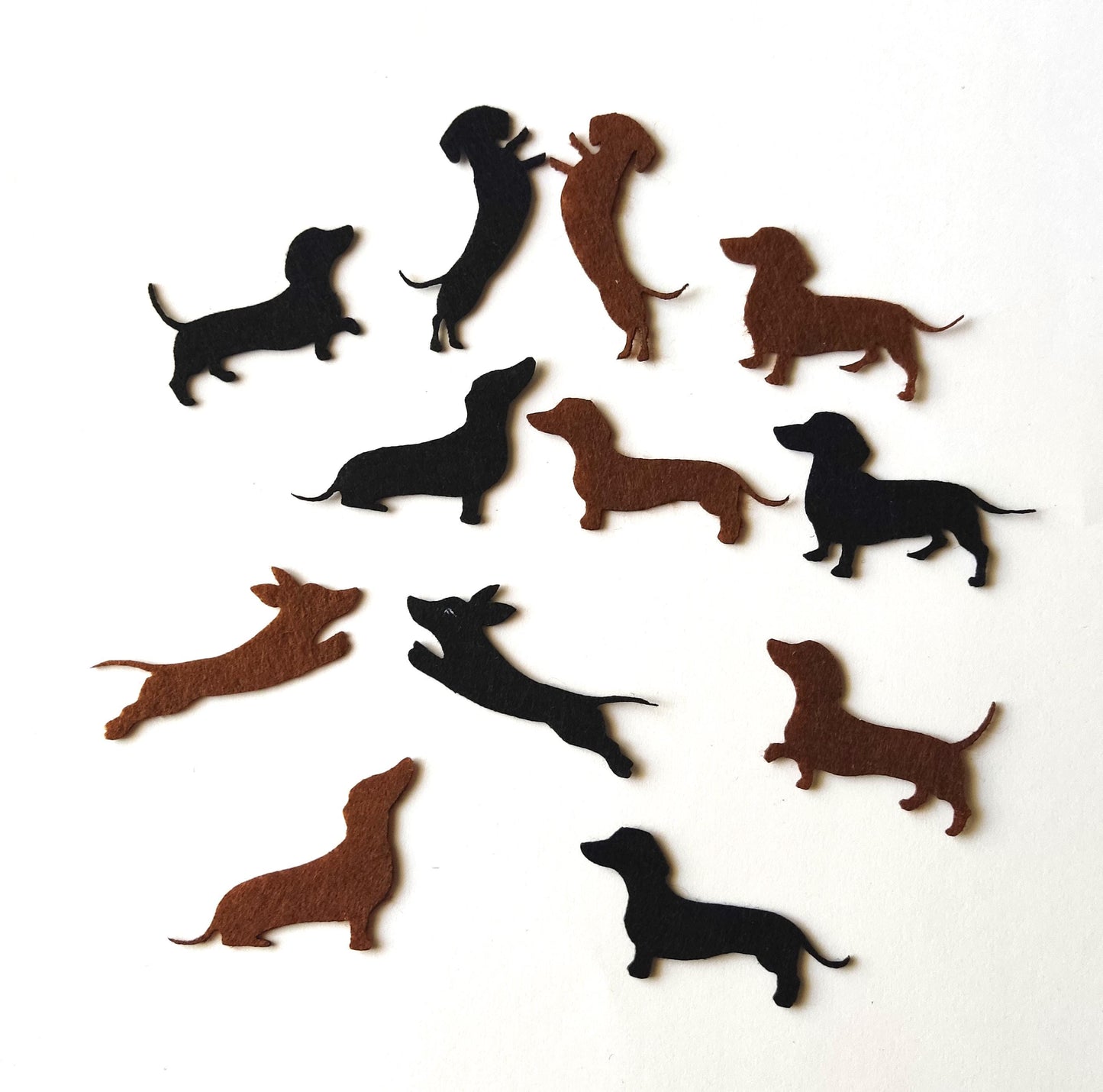 Felt Dog Dachshund Die-Cut Craft Supplies, Dachshund Sewing Craft Projects Felt Dachshund Decor Dachshund Applique Decor Quiet Book Cutout