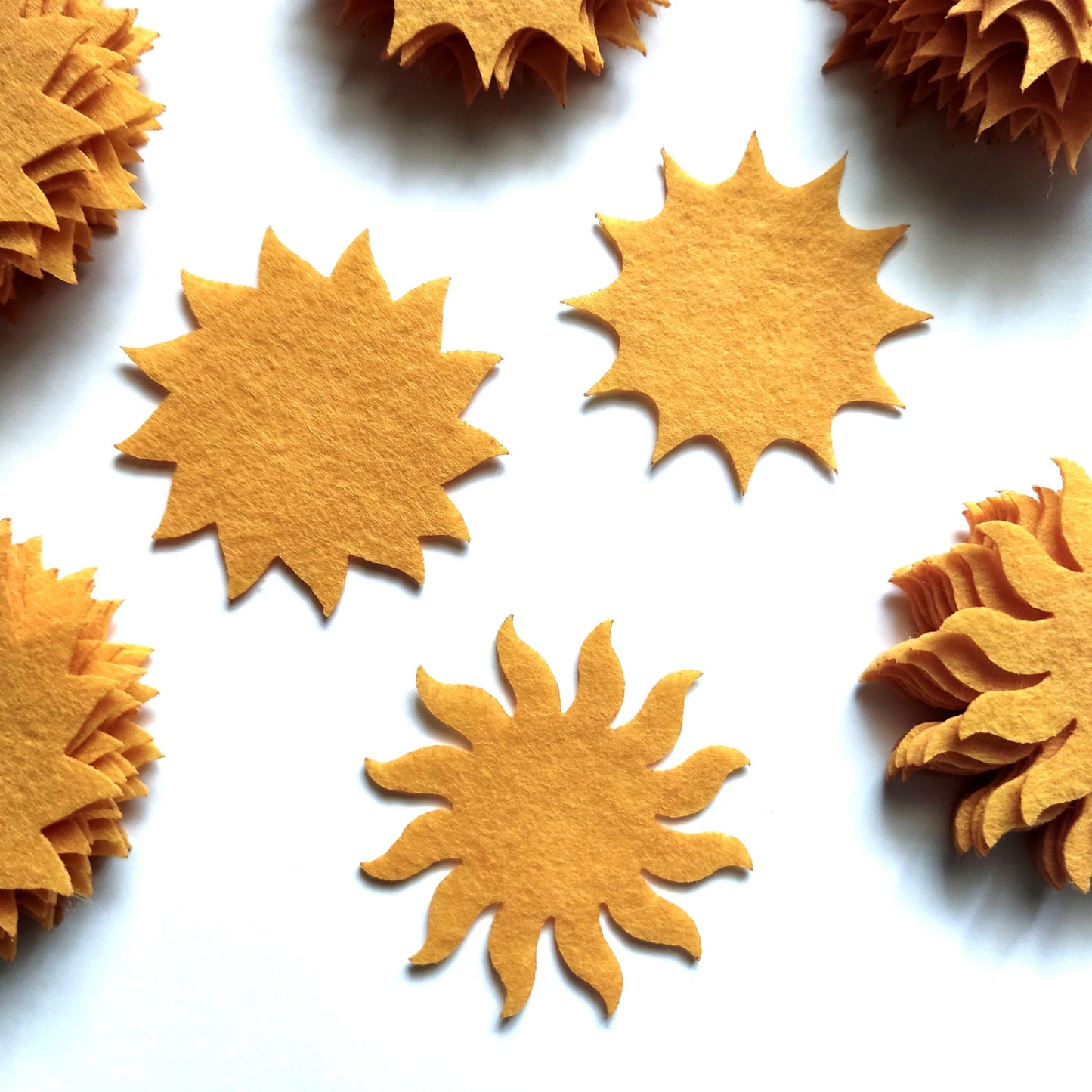 Felt Sun Die-Cut Craft Supplies Sun Cutout for Sewing Craft Projects Felt Sun Baby Shower Decor Felt Ornament Pattern Sun Patch