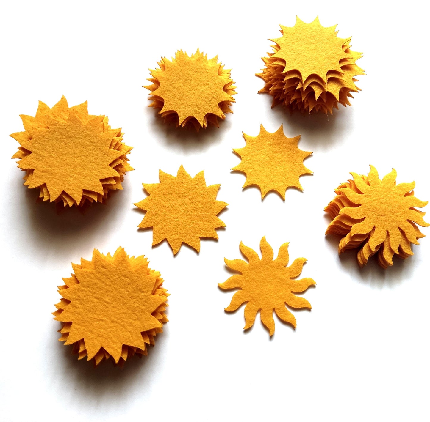 Felt Sun Die-Cut Craft Supplies Sun Cutout for Sewing Craft Projects Felt Sun Baby Shower Decor Felt Ornament Pattern Sun Patch