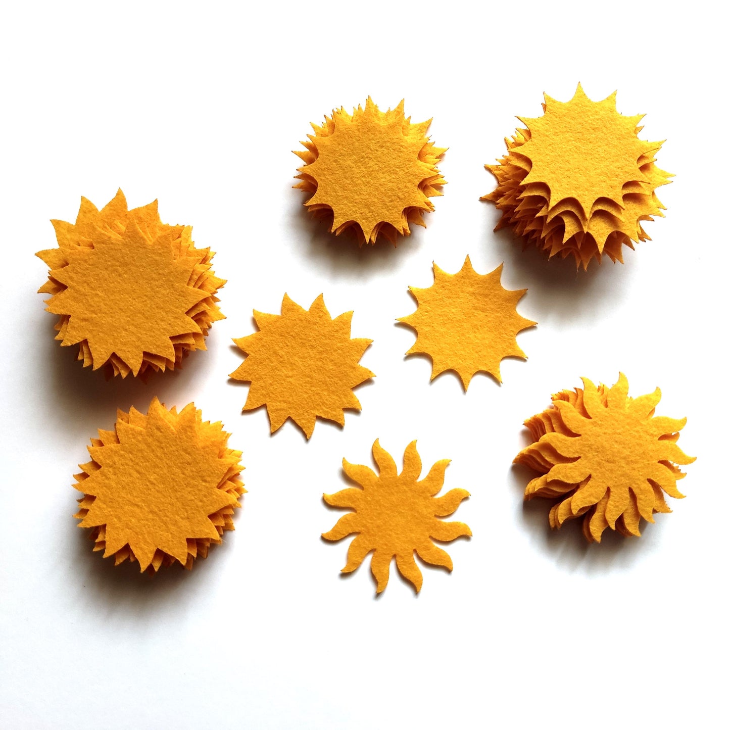 Felt Sun Die-Cut Craft Supplies Sun Cutout for Sewing Craft Projects Felt Sun Baby Shower Decor Felt Ornament Pattern Sun Patch