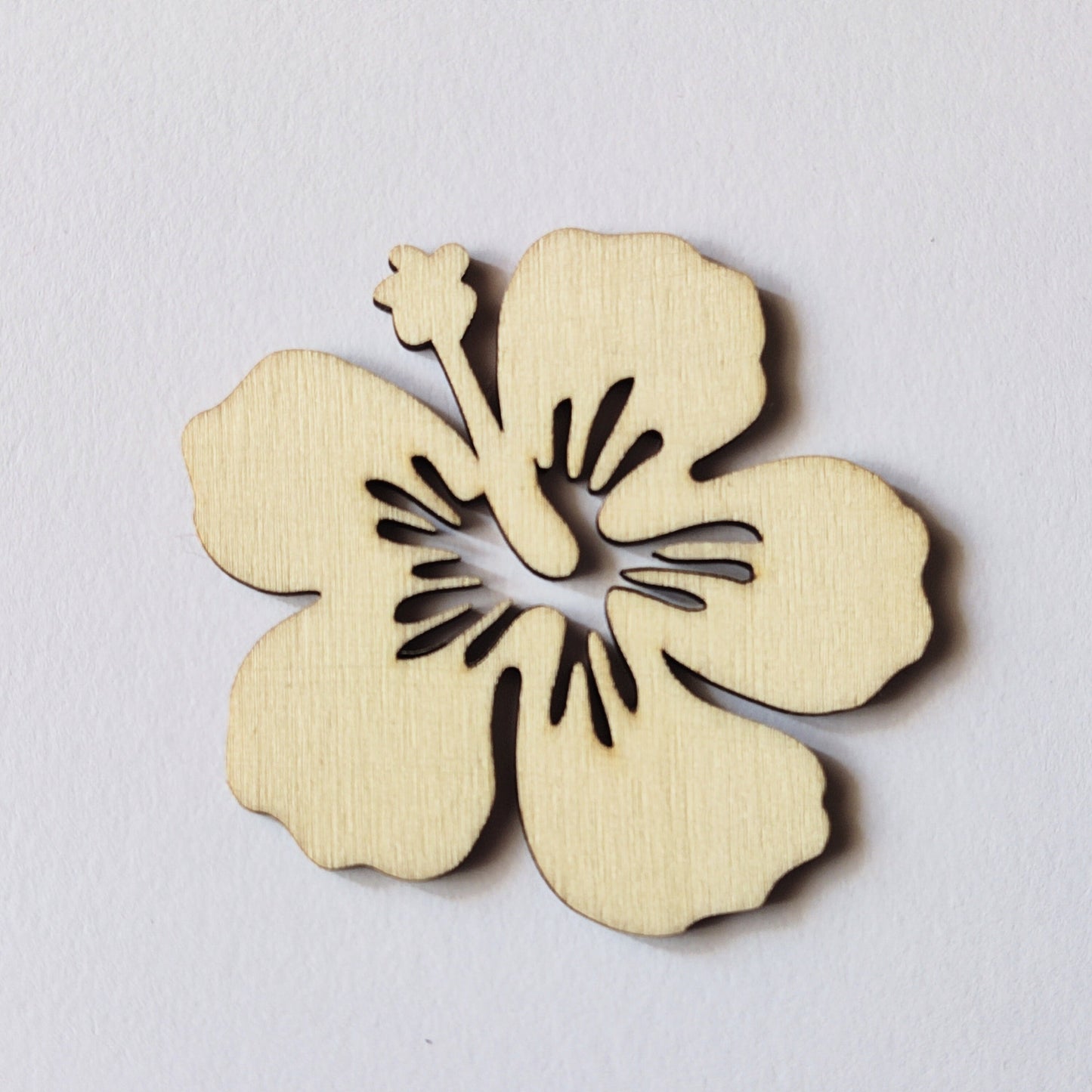Hibiscus Wooden Shape, Unfinished Wooden Hibiscus Laser Cut, Wood Shapes, Natural Wood Hibiscus Symbol, Blank Hibiscus Flower Cuts