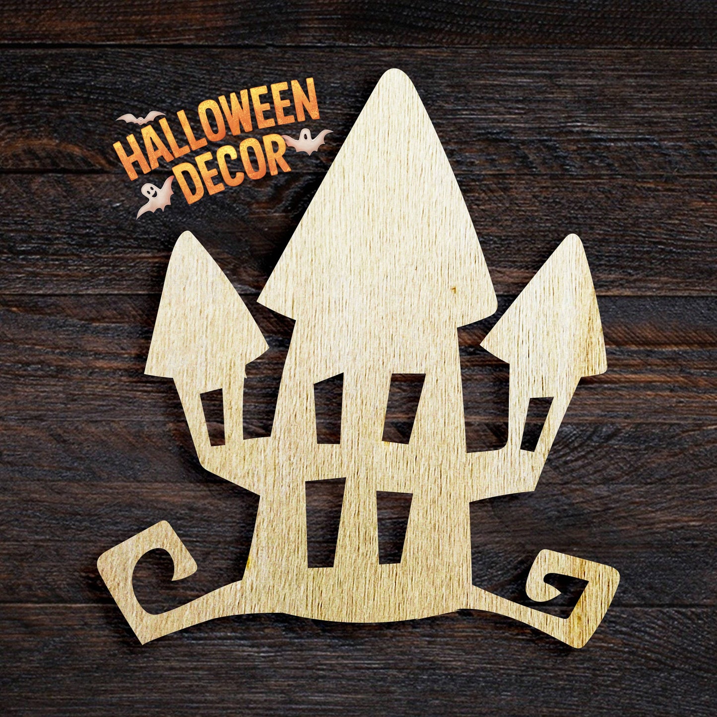 Wooden Haunted House Blank Die Cut Halloween Craft Projects Decor Unfinished Wooden Halloween Haunted House Shape Blank Funny Party Ideas