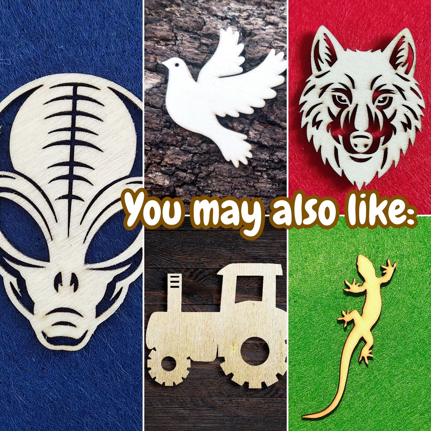 Wooden Humanoid Die Cut Craft Projects, Wooden Alien Decor, Unfinished Wooden Alien Blank Laser Cut Shapes, Alien Head Space Themed