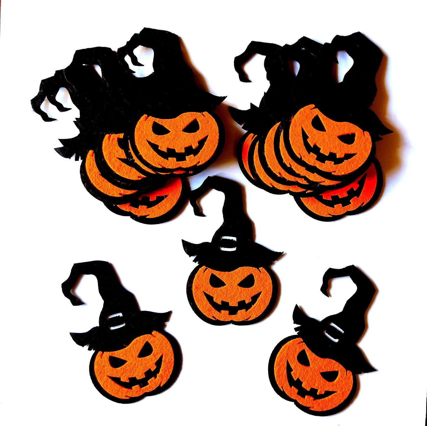 Felt Halloween Pumpkins, Spooky Felt Pumpkins, Felt Die Cut Pumpkin, Halloween Decoration Craft Supplies, Pumpkin Craft