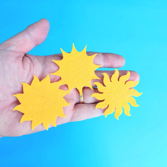 Felt Sun Die-Cut Craft Supplies Sun Cutout for Sewing Craft Projects Felt Sun Baby Shower Decor Felt Ornament Pattern Sun Patch