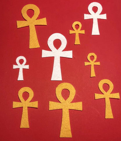 Ankh Cross Felt Die Cut Egyptian Symbol  Ancient Egypt Die Cut Felt Cross Felt Craft Supplies Cross Sewing Craft Projects Felt Crown Decor