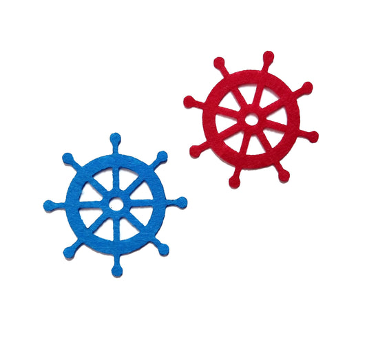 Felt Ship Wheel Cutout, Felt Boat Rudder Die Cut, Nautical Felt Cutout, Beach House Decor Felt Ocean Boat Rudder Craft Nautical Felt Helms