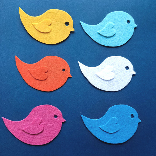 Felt Bird Die-Cut Craft Supplies Bird Sewing Craft Projects Felt Birds Decor Nature Decor Felt Bird Applique Decor