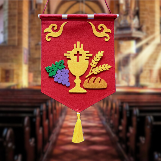 Felt Banner Corpus Christi Religious Banners for Church Catechesis Bread of Life Banner Christian Banner Church Banner Decoration Christian Decor