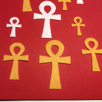 Ankh Cross Felt Die Cut Egyptian Symbol  Ancient Egypt Die Cut Felt Cross Felt Craft Supplies Cross Sewing Craft Projects Felt Crown Decor