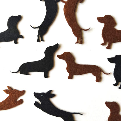 Felt Dog Dachshund Die-Cut Craft Supplies, Dachshund Sewing Craft Projects Felt Dachshund Decor  Dachshund Applique Decor Quiet Book Cutout