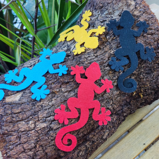 Felt Gecko Die-Cut Craft Supplies, Gecko Sewing Craft Projects, Felt Gecko Decor Animal Decor, Felt Gecko Applique Decor, Quiet book