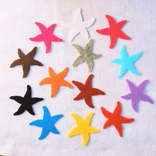 Felt Die Cut Starfish Craft Supplies, Sea Stars for Sewing and Craft Projects, Ocean Decor Sea