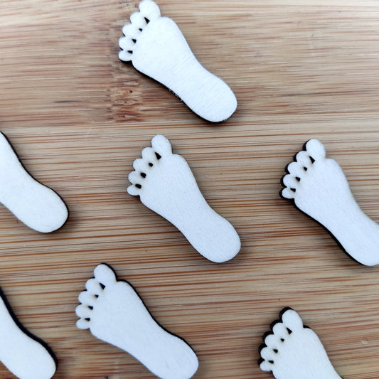 Wooden Feet Shape Die Cut, Wood Foot Craft Projects, Wooden Feet Decor, Unfinished Wooden Craft Shapes, Tag Little Feet