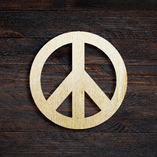 Wooden Peace Symbol Shape Die Cut Wooden Peace Symbol Craft Projects Wooden Decor Unfinished Wooden Peace Symbol Shapes Blank Peace Symbol