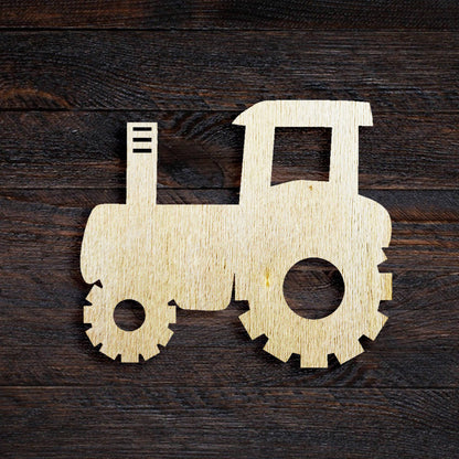 Wooden Tractor Shape Die Cut Wooden Agriculture Craft Projects Wooden Tractor Decor Unfinished Wooden Wooden DIY Shapes Blank Farm Decor