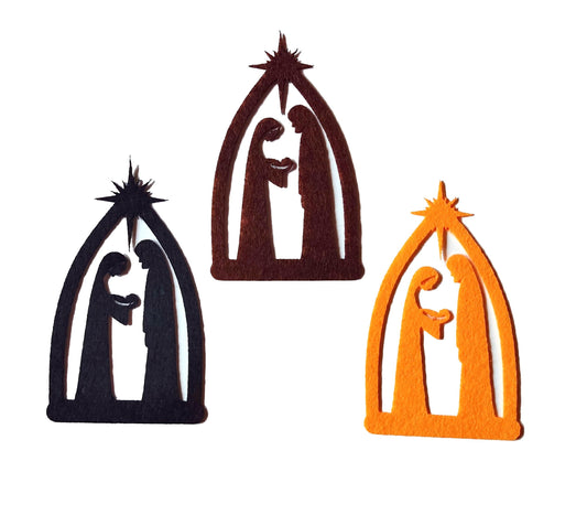 Felt Nativity Scene Die Cuts, Felt Christmas Nativity Scene Die Cuts, Nativity Scene Cutout, Holy Night Craft Supplies