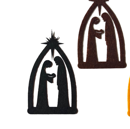 Felt Nativity Scene Die Cuts, Felt Christmas Nativity Scene Die Cuts, Nativity Scene Cutout, Holy Night Craft Supplies