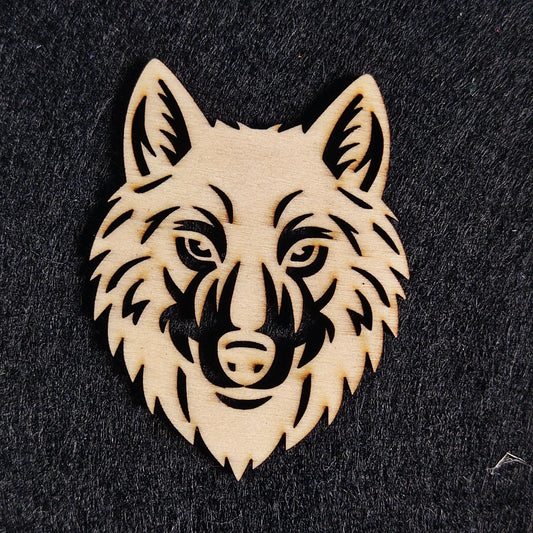 Wooden Wolf Die Cut Craft Projects Wooden Dog Decor Unfinished Wooden Mini Wooden Beast Blank Laser Cut Shapes Wolf Head Wood
