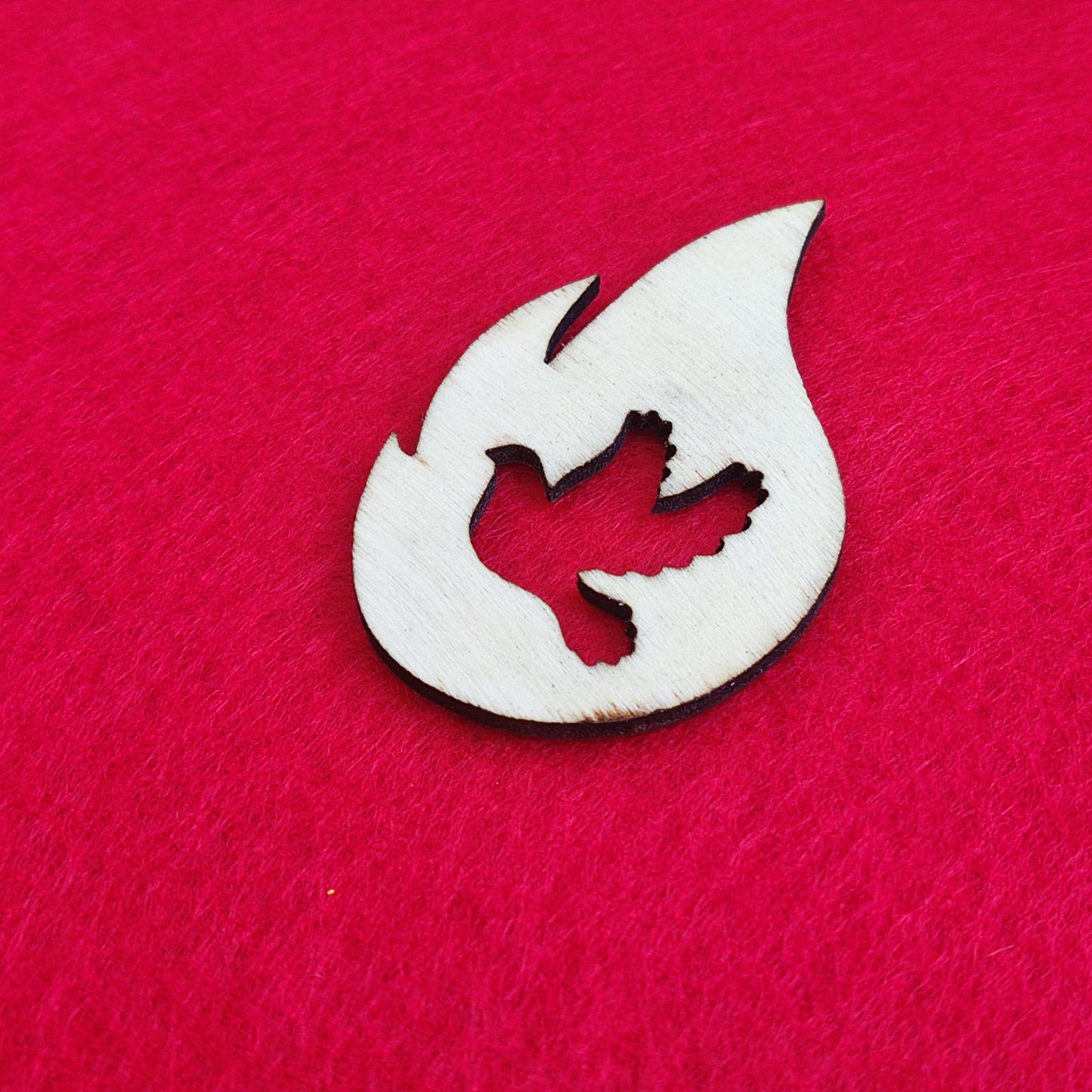 Wooden Pentecost Flame Die Cut Craft Projects, Wooden Religious Decor, Unfinished Wooden Dove, Pentecost Flame, Blank Laser Cut Christian Theme