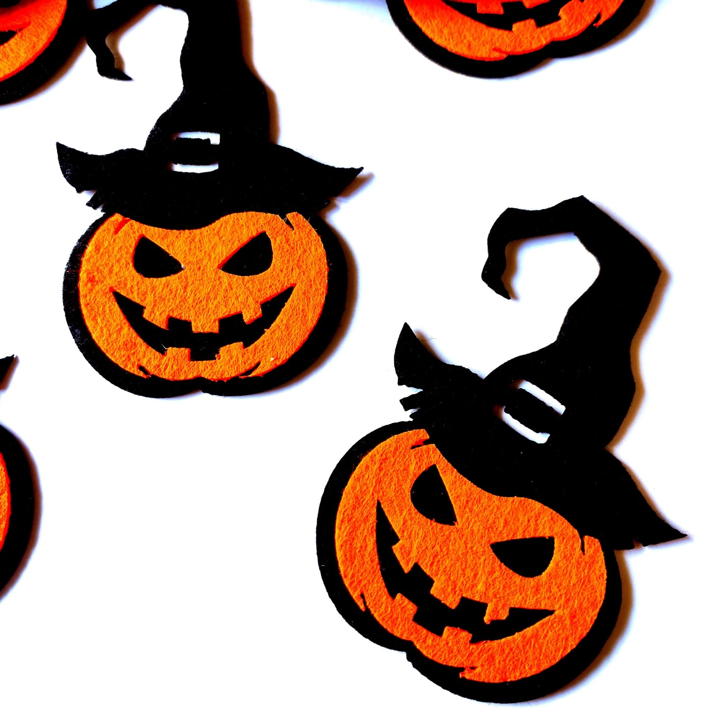 Felt Halloween Pumpkins, Spooky Felt Pumpkins, Felt Die Cut Pumpkin, Halloween Decoration Craft Supplies, Pumpkin Craft