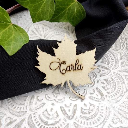 Wooden Leaf Place Card Holders, Wooden Place Cards, Fall Place Cards, Wedding Place Cards, Wooden Name Tags, Thanksgiving Place Cards