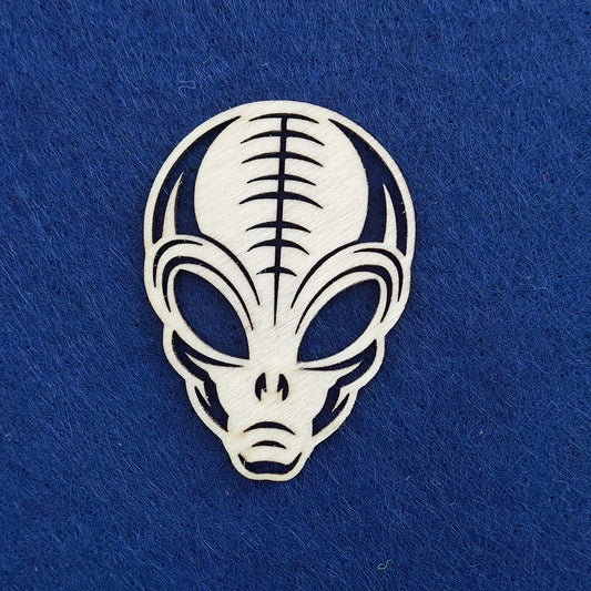 Wooden Humanoid Die Cut Craft Projects, Wooden Alien Decor, Unfinished Wooden Alien Blank Laser Cut Shapes, Alien Head Space Themed