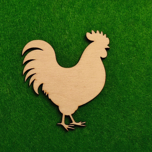 Wooden Rooster Die Cut Craft Projects, Wooden Cockerel Decor, Unfinished Wooden Male Fowl Blank Laser Cut Shapes, Capon Countryside Themed