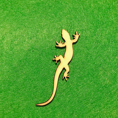 Wooden Gecko Die Cut Craft Projects, Wooden Lizard Decor, Unfinished Wooden Reptile Blank Laser Cut Shapes, Lizard Themed