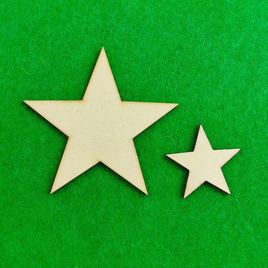 Wooden Star Die Cut Craft Projects, Wood Five Pointed Star Decor, Unfinished Wooden Star, Blank Laser Cut Shapes, Shooting Star Themed Craft Supplies