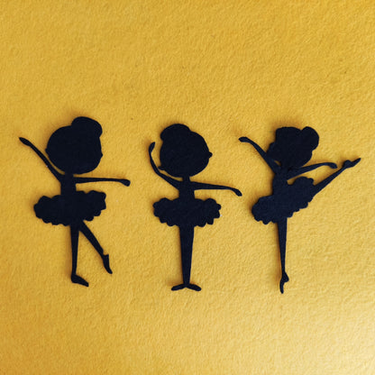 Felt Ballet Dancer Die Cut Craft Supplies, Ballerina Cutout for Sewing Craft Projects, Felt Ballerina Baby Shower Decor